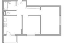 Планировка 2-комнатной квартиры, 52,2 м2