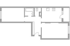 Планировка 2-комнатной квартиры, 54,1 м2