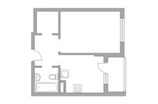 Планировка 1-комнатной квартиры, 33 м2