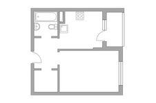 Планировка 1-комнатной квартиры, 33,4 м2