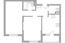 Планировка 2-комнатной квартиры, 57,2 м2