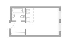 Планировка квартиры студии, 26 м2