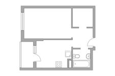 Планировка 1-комнатной квартиры, 34,8 м2