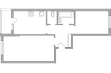 Планировка 2-комнатной квартиры, 54,3 м2