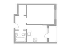 Планировка 1-комнатной квартиры, 33,1 м2