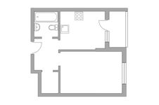 Планировка 1-комнатной квартиры, 33,1 м2
