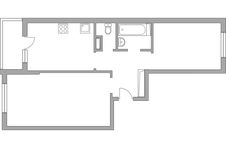 Планировка 2-комнатной квартиры, 53,9 м2