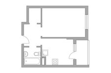 Планировка 1-комнатной квартиры, 32,8 м2