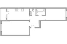 Планировка 2-комнатной квартиры, 58,7 м2
