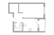 Планировка 1-комнатной квартиры, 34,7 м2