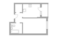 Планировка 1-комнатной квартиры, 35,1 м2