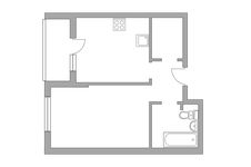 Планировка 1-комнатной квартиры, 37,1 м2