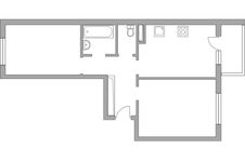 Планировка 2-комнатной квартиры, 50,8 м2