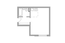 Планировка квартиры студии, 26,7 м2