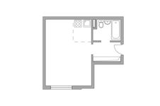 Планировка квартиры студии, 26,7 м2