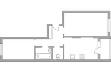 Планировка 2-комнатной квартиры, 51,3 м2