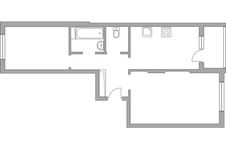 Планировка 2-комнатной квартиры, 51,2 м2