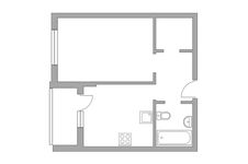 Планировка 1-комнатной квартиры, 35,2 м2