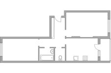 Планировка 2-комнатной квартиры, 54,7 м2