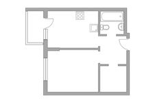 Планировка 1-комнатной квартиры, 35,4 м2