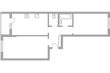 Планировка 2-комнатной квартиры, 61,4 м2