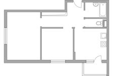 Планировка 2-комнатной квартиры, 52,2 м2