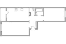 Планировка 2-комнатной квартиры, 61 м2