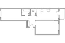 Планировка 2-комнатной квартиры, 54,1 м2
