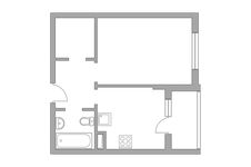 Планировка 1-комнатной квартиры, 33,7 м2