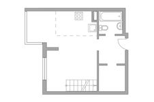 Планировка квартиры студии, 51,4 м2