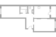 Планировка 2-комнатной квартиры, 54,2 м2