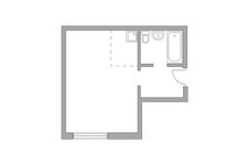 Планировка квартиры студии, 27 м2