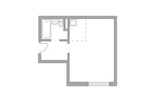 Планировка квартиры студии, 26,7 м2