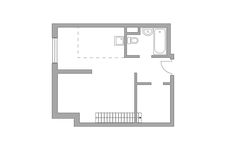 Планировка квартиры студии, 50,6 м2