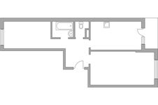 Планировка 2-комнатной квартиры, 58,8 м2