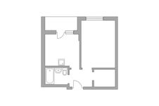 Планировка 1-комнатной квартиры, 33,2 м2