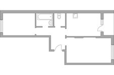 Планировка 2-комнатной квартиры, 51,2 м2