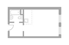 Планировка квартиры студии, 26,4 м2