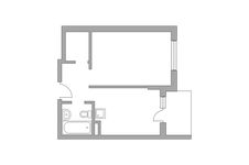 Планировка 1-комнатной квартиры, 34,4 м2