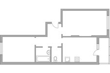 Планировка 2-комнатной квартиры, 55,2 м2