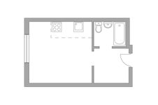 Планировка квартиры студии, 22,3 м2
