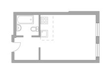 Планировка квартиры студии, 26,3 м2