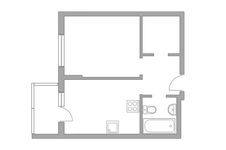 Планировка 1-комнатной квартиры, 35,3 м2