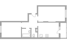 Планировка 2-комнатной квартиры, 54,8 м2