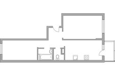 Планировка 2-комнатной квартиры, 54 м2