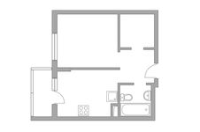 Планировка 1-комнатной квартиры, 32,4 м2