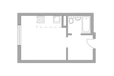 Планировка квартиры студии, 21,9 м2
