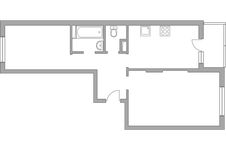 Планировка 2-комнатной квартиры, 51,4 м2