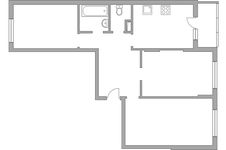 Планировка 3-комнатной квартиры, 71,1 м2