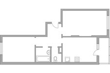 Планировка 2-комнатной квартиры, 54,8 м2